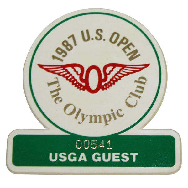 Deane Beman's 1987 US Open at Olympic Club USGA Guest Badge #00541