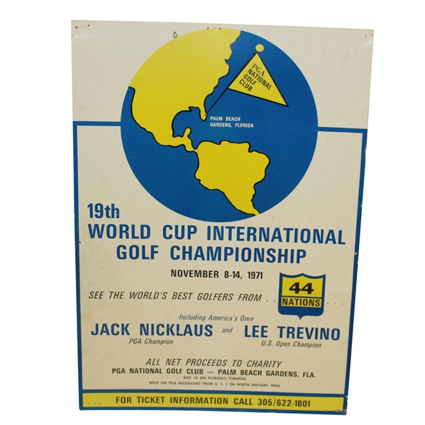 Jack Nicklaus and Lee Trevino 1971 World Cup Advertising Broadside