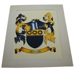 Ben Hogan Family Crest - Hand Painted and Matted
