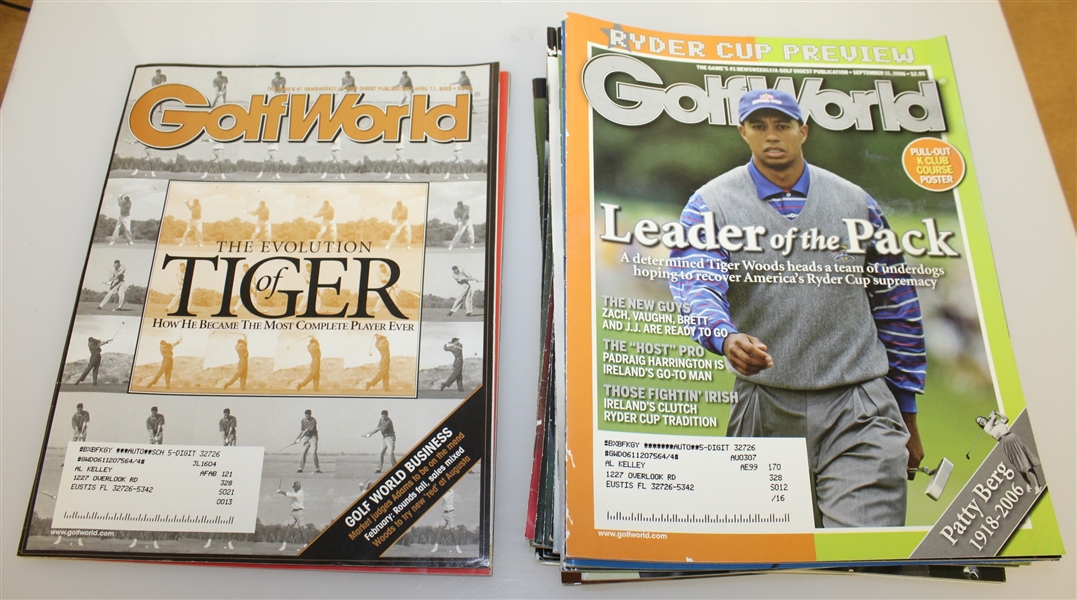 Tiger Woods Cover GolfWorld Magazines - 17 Assorted