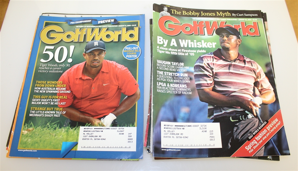 Tiger Woods Cover GolfWorld Magazines - 17 Assorted