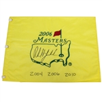 Phil Mickelson Center Signed 2006 Masters Flag - Only Known With Phils 3 Wins Notated! JSA #Z76604