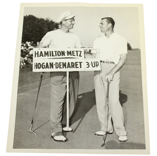 Ben Hogan's Personal Dwight Boyer Photo Displaying Match Signs with Jimmy Demaret