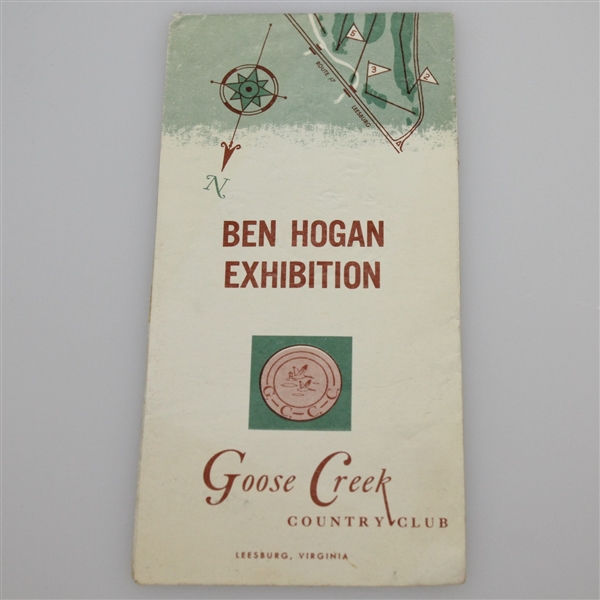 Ben Hogan 1953 Exhibition Scorecard from Goose Creek Country Club - Virginia