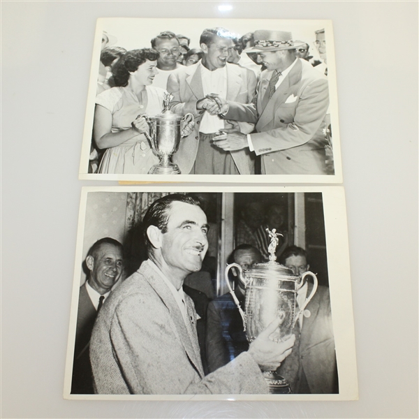 Seven Major Tournament Trophy Wire Photos - Hogan, Little, Ouimet, and others