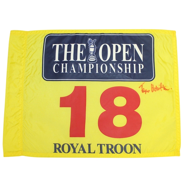 Todd Hamilton Signed Open Championship at Royal Troon Flag JSA ALOA