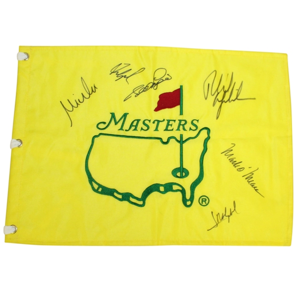 Masters Undated Embroidered Flag Signed by Six Champs JSA ALOA