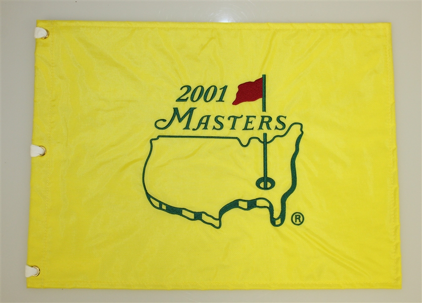 2001 & 2005 Masters Embroidered Flags - Tiger Woods Winner