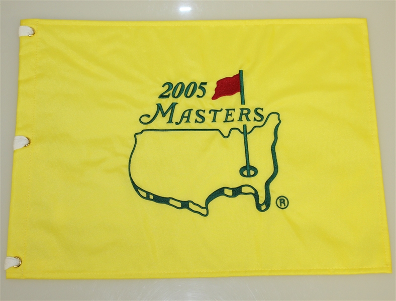 Three 2005 Masters Embroidered Flags - Tiger Woods Winner - Jack's Final Masters