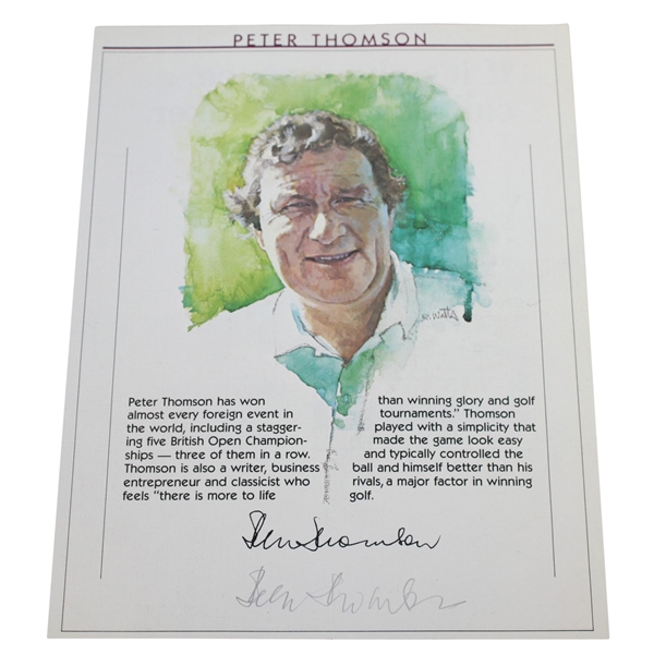 Peter Thomson Signed Golf Program Portrait Page JSA ALOA