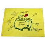 Michael Jordan & Other Sports Legends Signed 1999 Masters Embroidered Flag JSA #Z76605