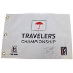 Jim Furyk Signed & Dated TPC Travelers Embroidered Flag with 58 Notation JSA ALOA