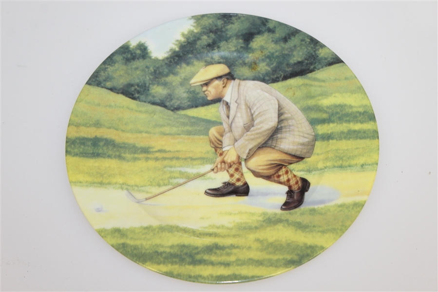 Three Golf Themed Ceramic Plates - 7 1/2 Diameter Each