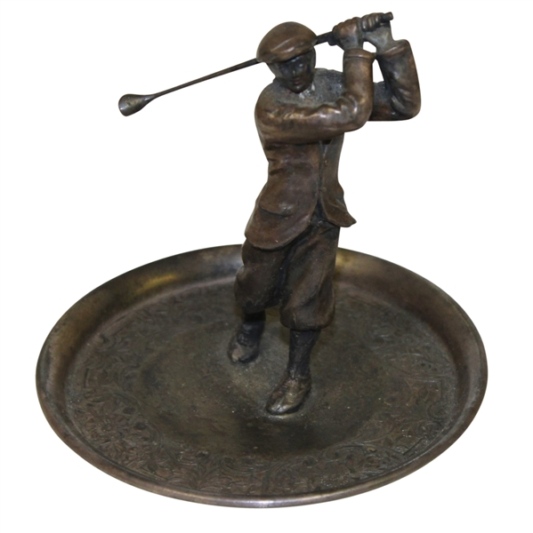 Classic Silver Plated Golfer in Decorative Tray - Paisler #160