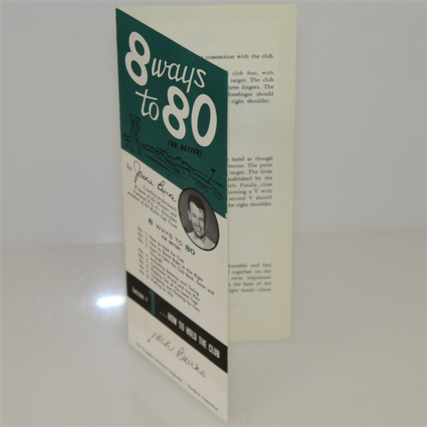 Jack Burke Signed Complete Set of '8 Ways to 80' Instruction Cards JSA ALOA