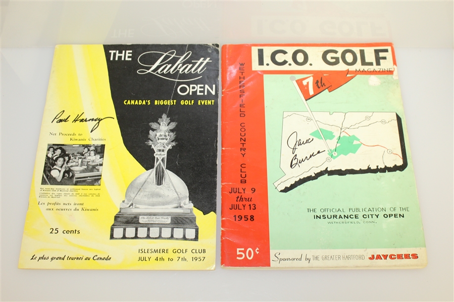 Five Signed 1950's Golf Championship Programs - Harney, Burke, Sanders, Fetchik JSA ALOA