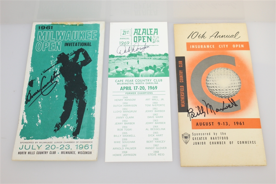 Seven Signed 1960's Golf Championship Programs/Pairings - Brewer, Maxwell, Devlin & Others JSA ALOA