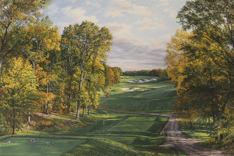 2002 Ltd Ed US Open at Bethpage Black 4th Hole AP Signed by Artist Linda Hartough 76/85 with COA
