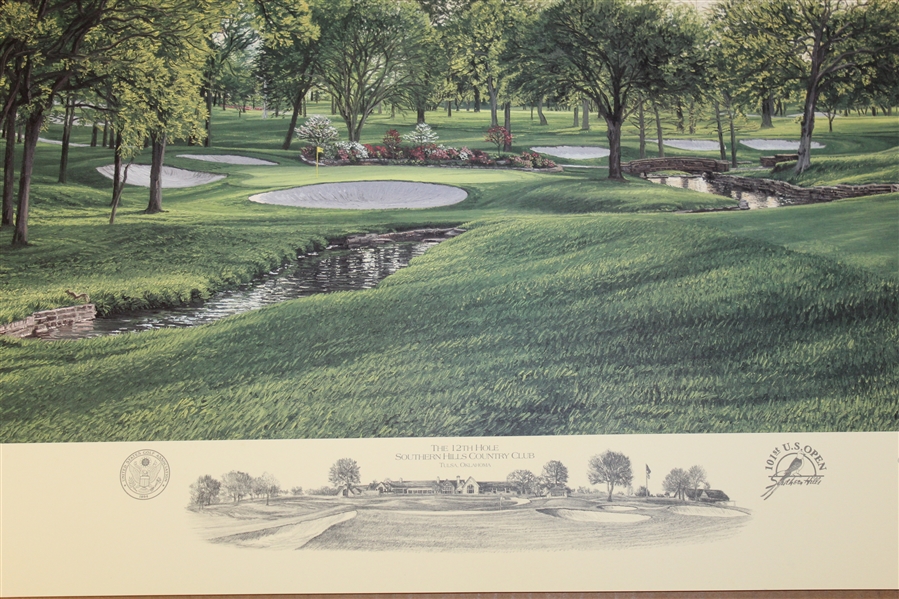 2001 Ltd Ed US Open at Southern Hills 12th Hole AP Signed by Artist Linda Hartough 85/85 with COA