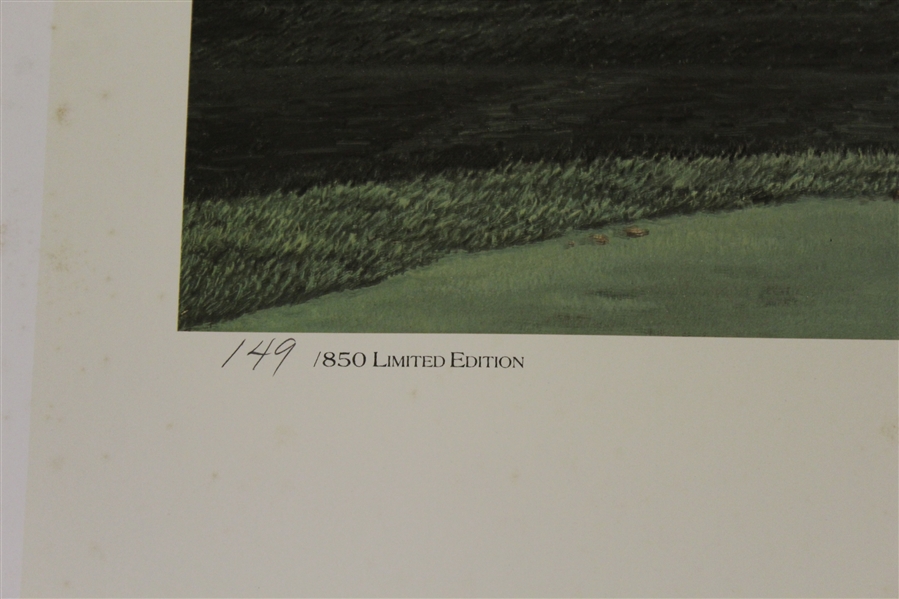 1994 Ltd Ed US Open at Oakmont 18th Hole Print Signed by Artist Linda Hartough 149/850 with COA