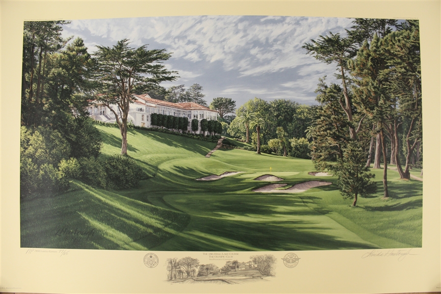 1998 Ltd Ed US Open at The Olympic Club 18th Hole AP Signed by Artist Linda Hartough 77/85 with COA