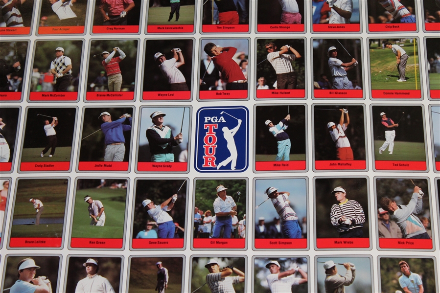 Uncut Sheet of 1990 PGA Tour Golf Cards