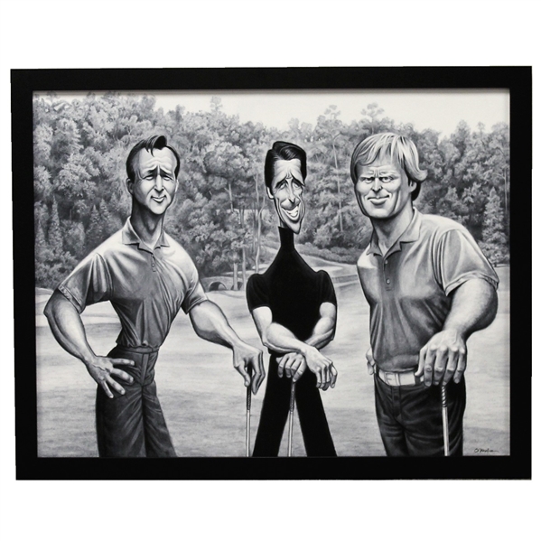 'Big 3 - Tribute to Palmer, Player & Nicklaus' Piece by Artist David O'Keefe - Framed