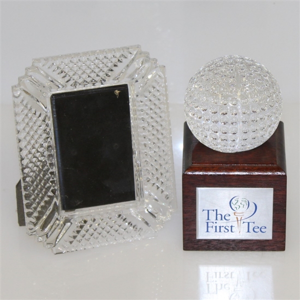 Waterford Crystal 'The First Tee' Golf Ball Statue with Waterford Crystal Picture Frame