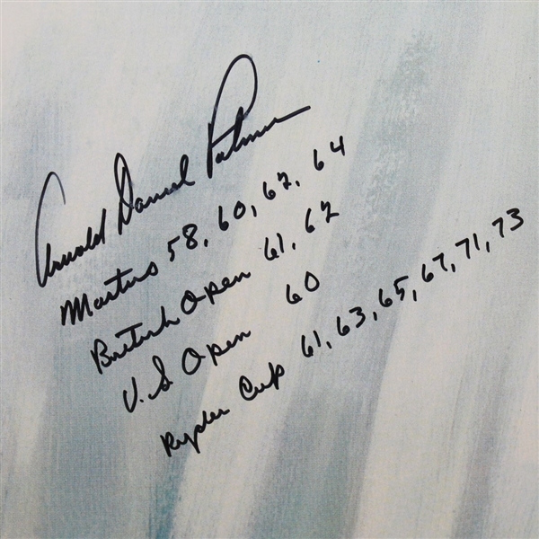 Arnold Palmer's Finest Known Autograph w/Full Name & Wins On Oversize Print Framed JSA ALOA