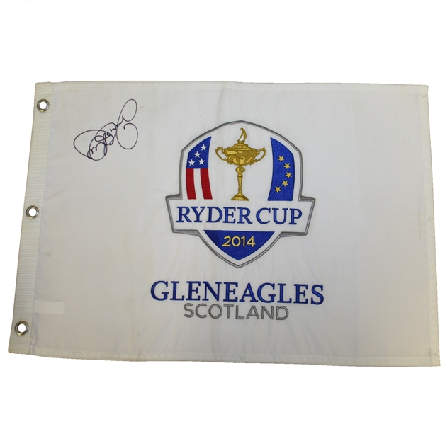 Rory McIlroy Signed 2014 Ryder Cup at Gleneagles Embroidered Flag PSA/DNA #AE00472