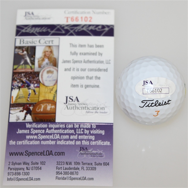 Nick Faldo Signed Masters Logo Golf Ball JSA #T66102