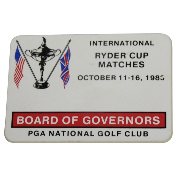 Deane Beman's 1983 Ryder Cup at PGA National Golf Club Board of Governors Badge