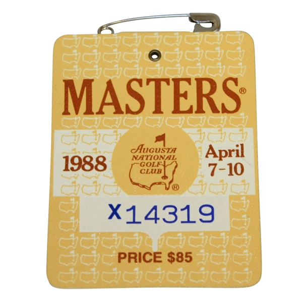 1988 Masters Tournament Series Badge #X14319 - Sandy Lyle Winner