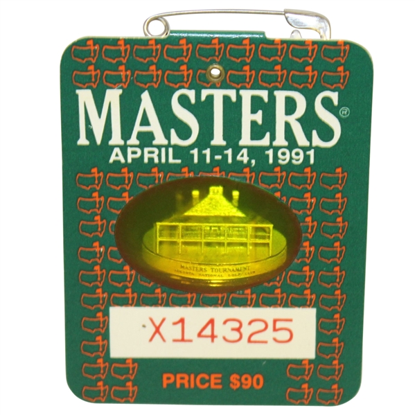 1991 Masters Tournament Series Badge #X14325 - Ian Woosnam Winner