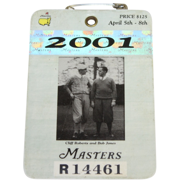 2001 Masters Tournament Series Badge #R14461 - Tiger Woods Winner