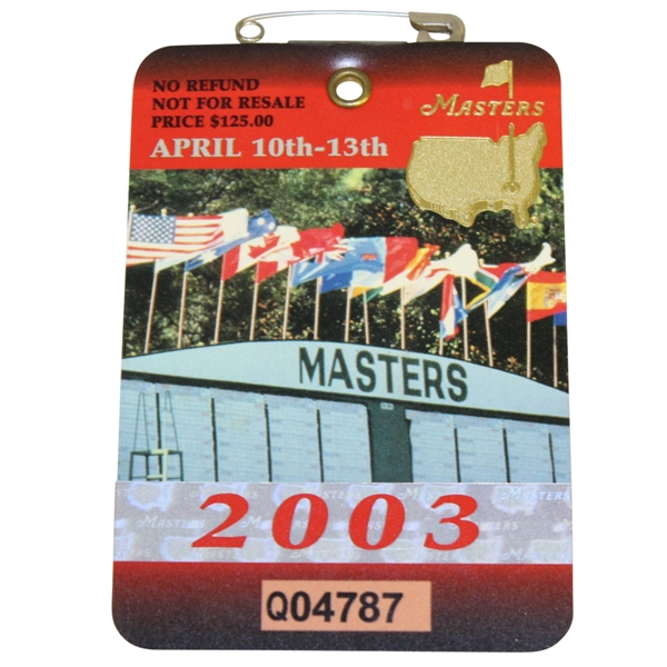 2003 Masters Tournament Series Badge #Q04787 - Mike Weir Winner