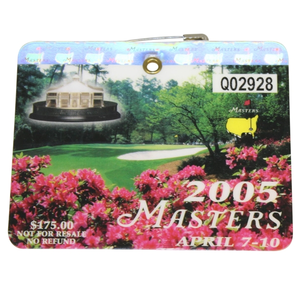 2005 Masters Tournament Series Badge #Q02928 - Tiger Woods Winner