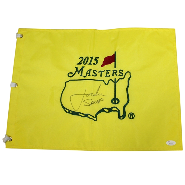 Jordan Spieth Signed 2015 Masters Embroidered Flag - FULL Signature JSA #Z63272