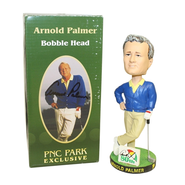 Arnold Palmer Signed PNC Park Bobble Head Box with Bobble Head JSA #Q49250