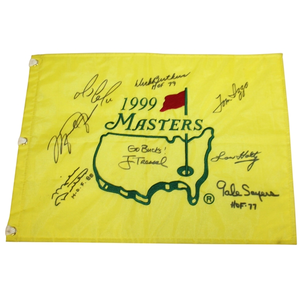 Michael Jordan & Other Sports Legends Signed 1999 Masters Embroidered Flag JSA #Z76605