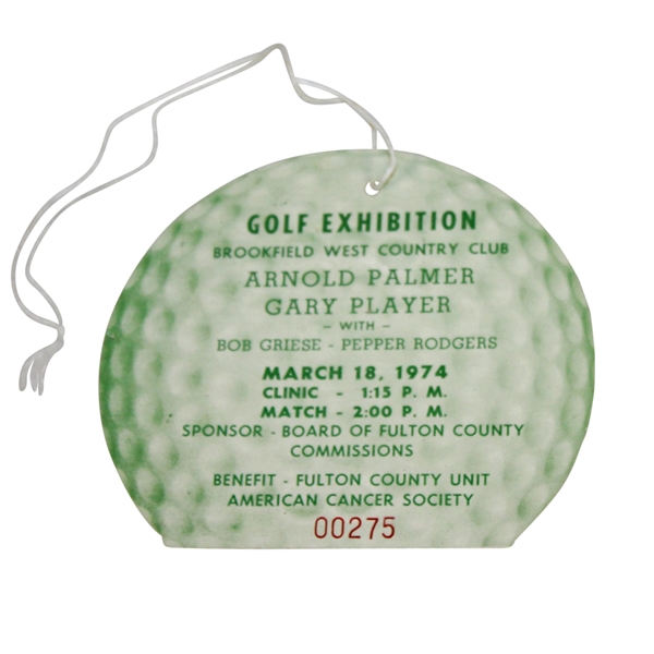 Arnold Palmer & Gary Player 1974 Golf Exhibition at Brookfield West CC Ticket #00275