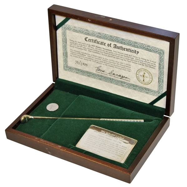 Gene Sarazen Signed Ltd Ed 1935 Masters Sterling Silver 4 wood Presentation - #70
