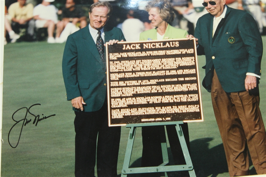 Jack Nicklaus Signed 16x20 Photo at Augusta National - Plaque Presentation Matted JSA ALOA