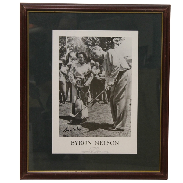 Byron Nelson Signed Career Highlights & 1945 Season Recap Presentation - Framed JSA ALOA