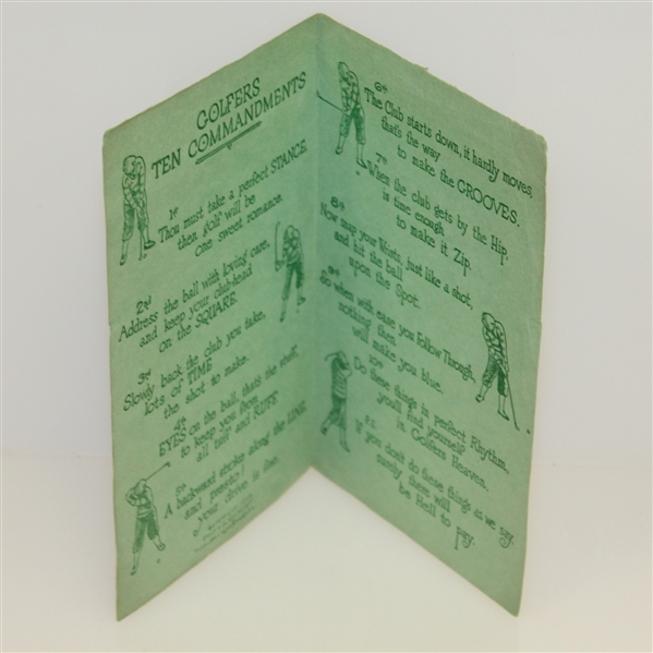 1928 'Golfers Ten Commandments' Green Booklet