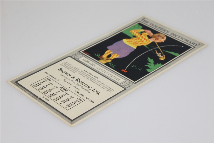 1932 Brown & Bigelow Ltd Advertising Mailing Card with Walter Hagen History by Grantland Rice