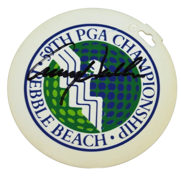 Lanny Wadkins Signed 1977 PGA Championship at Pebble Beach Bag Tag JSA #T68237