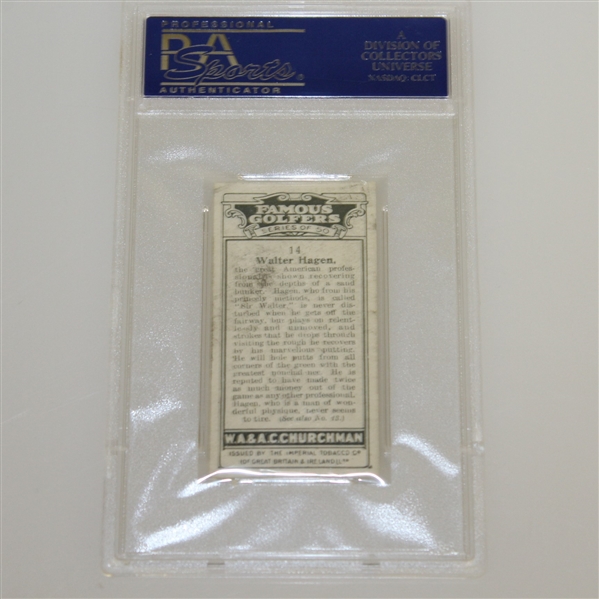 1927 Walter Hagen W.A. & A.C. Churchman Famous Golfers Card #14 EX-MT 6 PSA#02031580