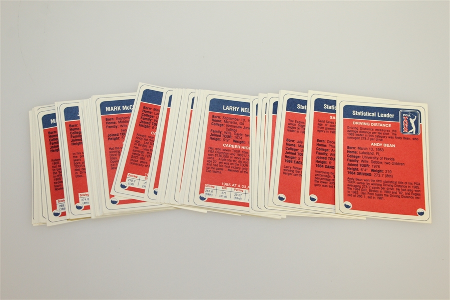 1986 Miller Press PGA Tour Complete Card Set with Six Key Cards Slabbed/Graded