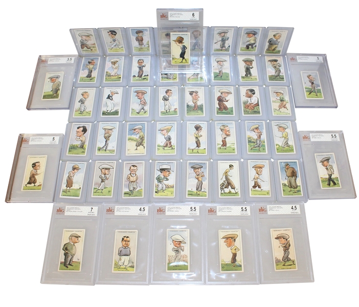 1931 W.A. & A.C. Churchman Prominent Golfers Complete Card Set with 10 Key Cards Slabbed/Graded